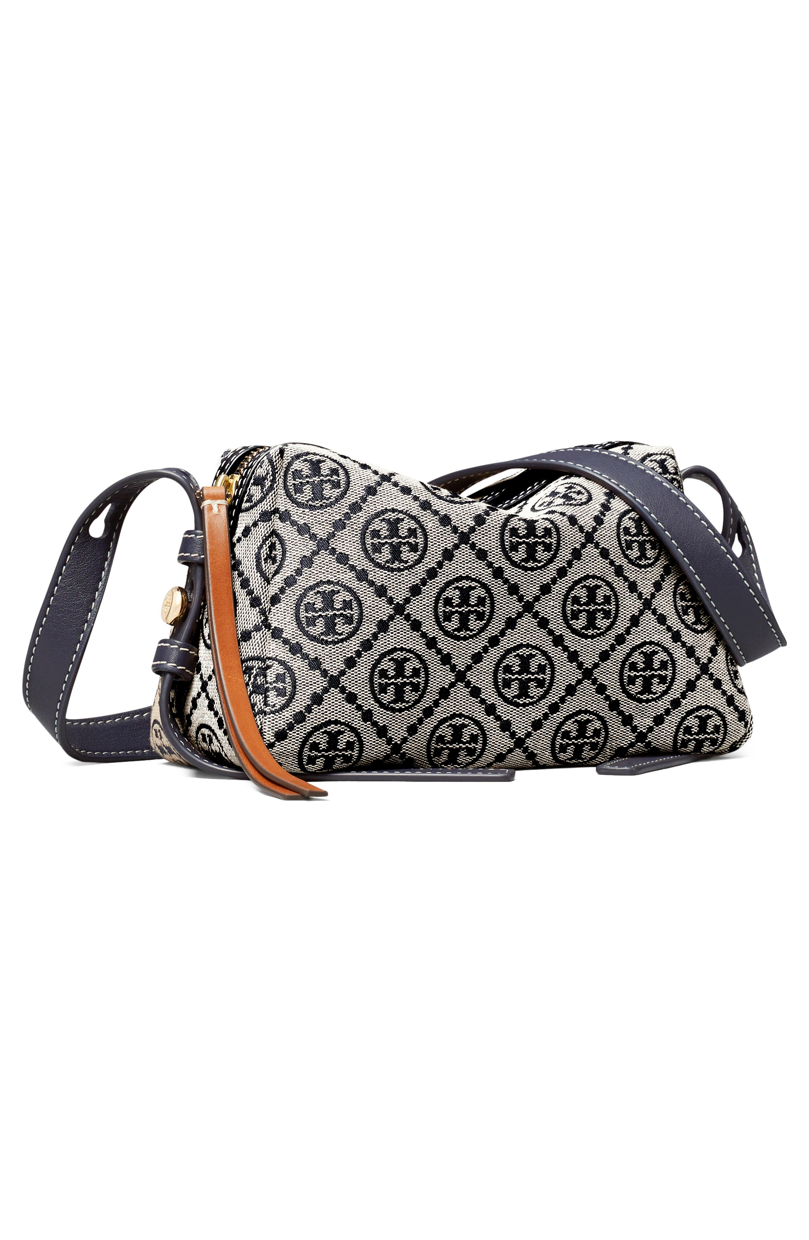 Romy T Monogram Soft Crossbody Bag, Alternate, color, TORY NAVY