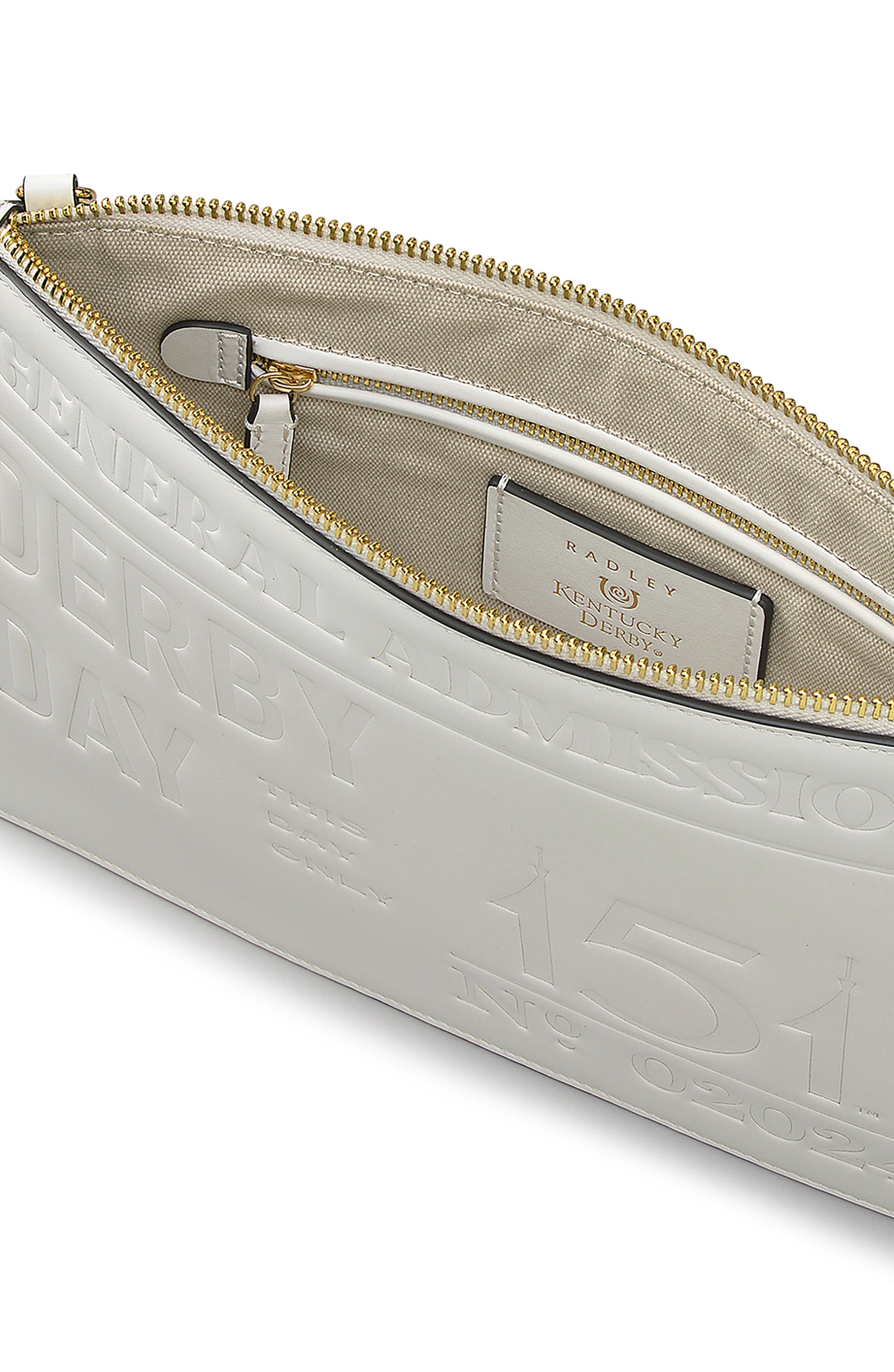 Radley x Kentucky Derby Lily Medium Leather Crossbody Bag, Alternate, color, Chalk