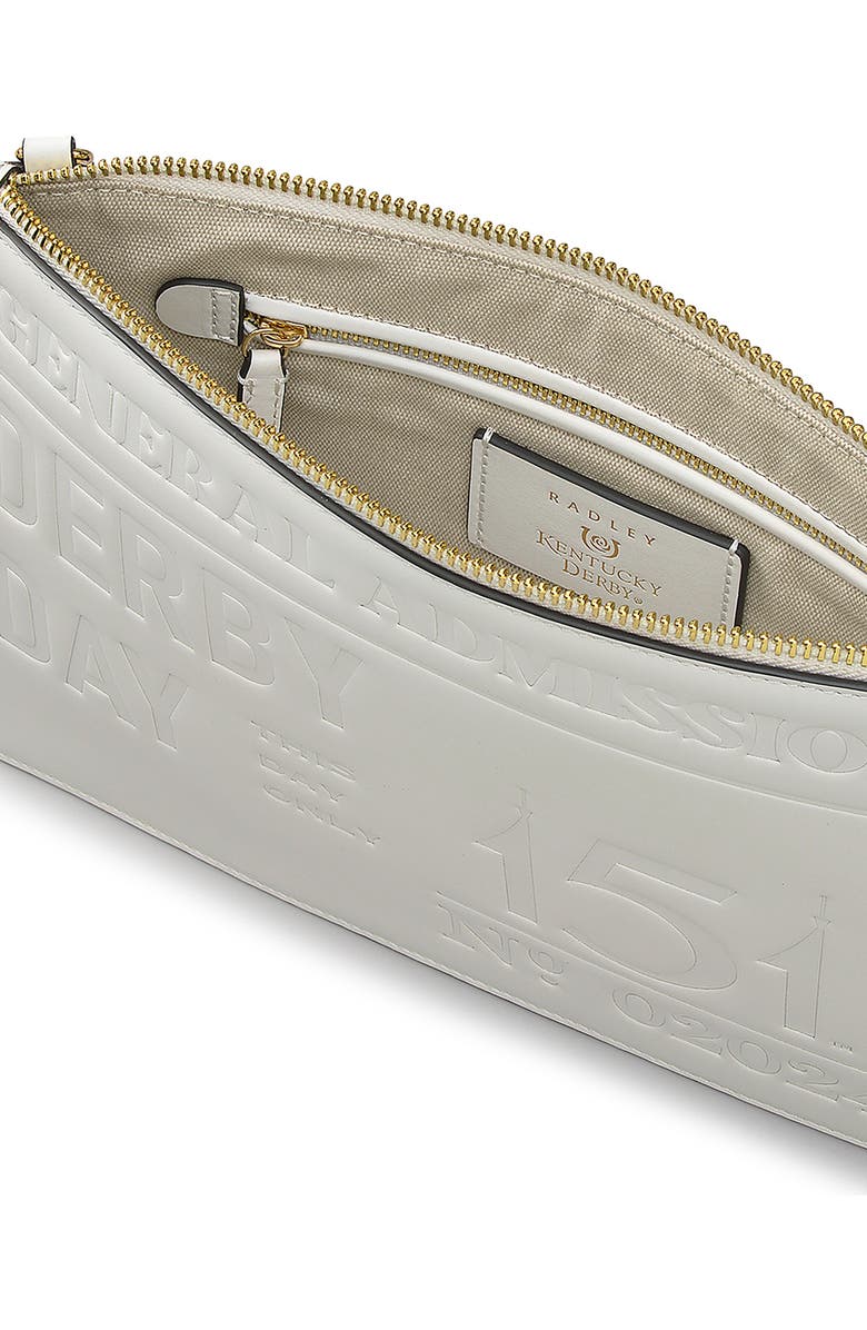 Radley x Kentucky Derby Lily Medium Leather Crossbody Bag, Alternate, color, Chalk