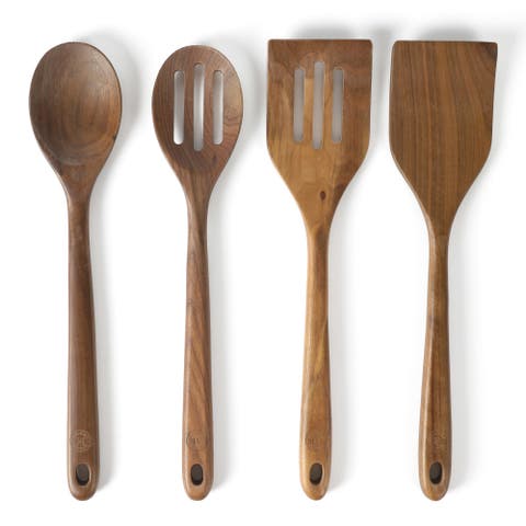 4-Piece Walnut Wood Kitchen Cooking Tool Set