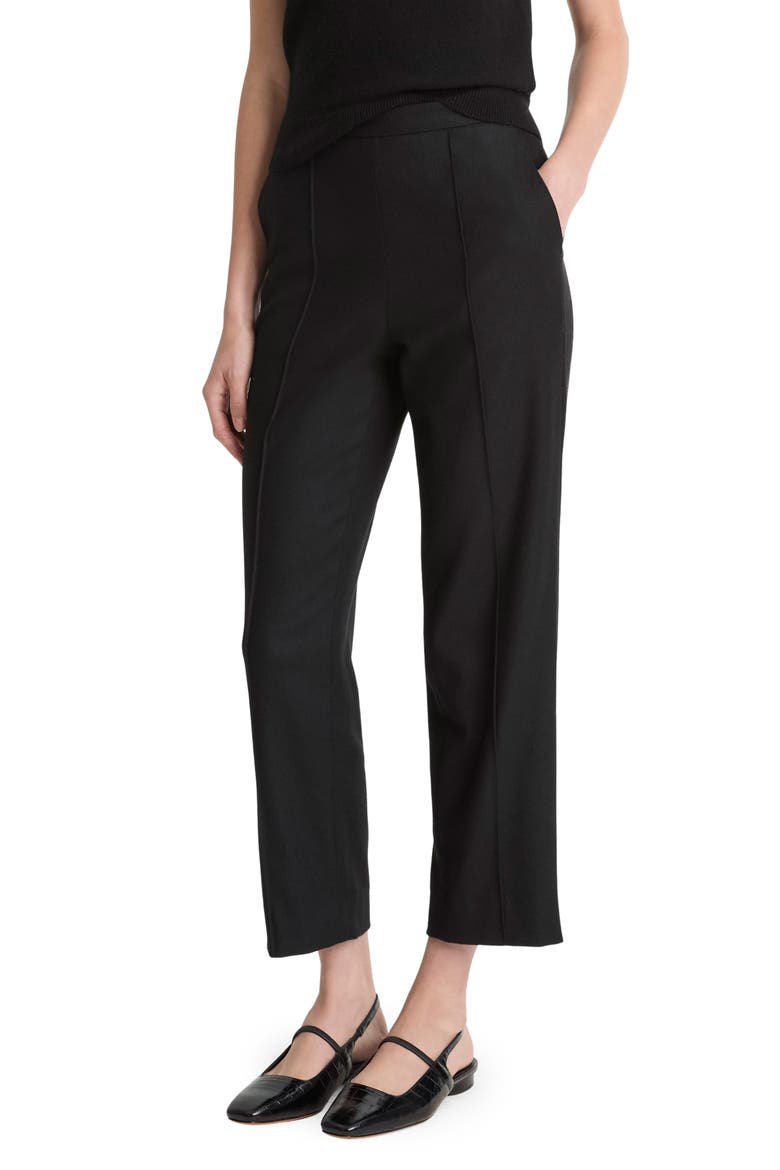 Wool Blend Easy Crop Pants, Alternate, color, BLACK