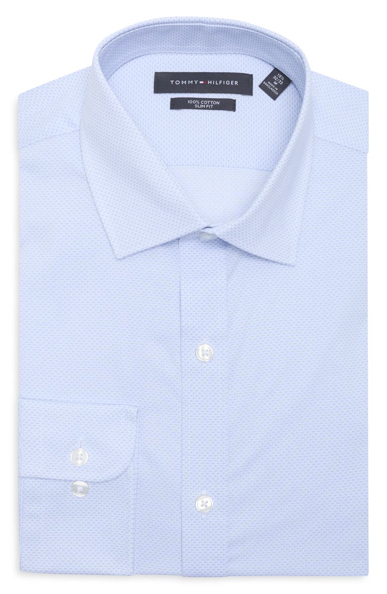 Tommy Hilfiger Slim Fit Stretch Dress Shirt, Main, color, Ocean