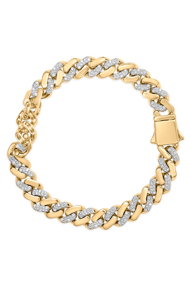 Silver 1/2 Cttw Diamond Cuban Curb Chain Bracelet, Alternate, color, Yellow Gold over Silver