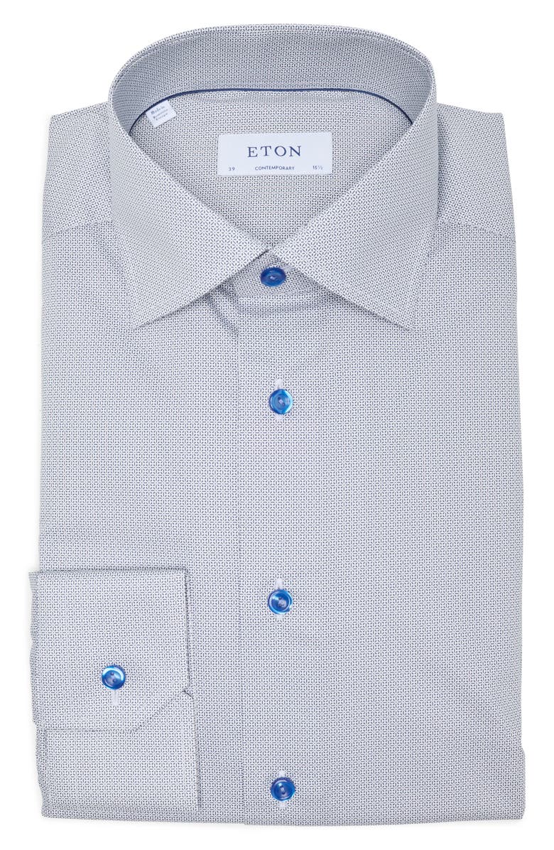 Eton Contemporary Medallion Print Cotton Dress Shirt, Alternate, color,
