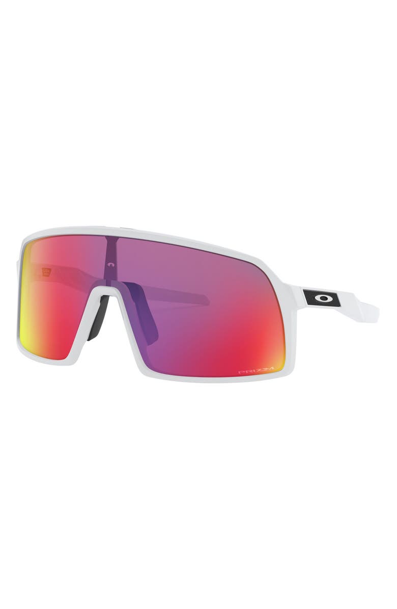 Oakley Sutro S 128mm Prizm<sup>™</sup> Wrap Shield Sunglasses, Alternate, color, White