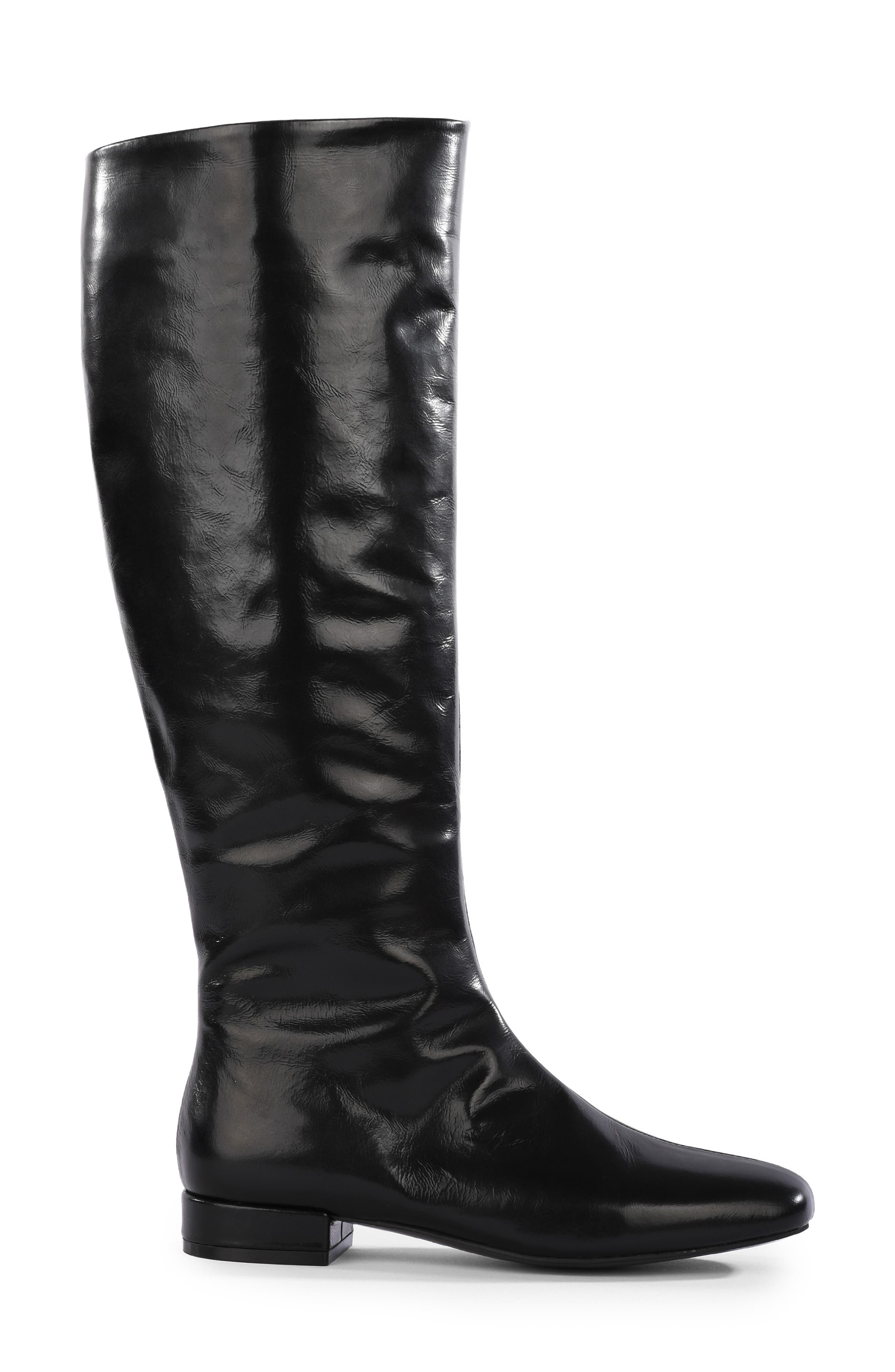 Stand by Me Leather Knee High Boot, Alternate, color, BLACK