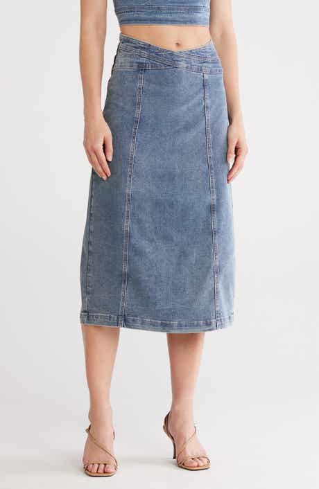 Habitual Crisscross Denim Skirt
