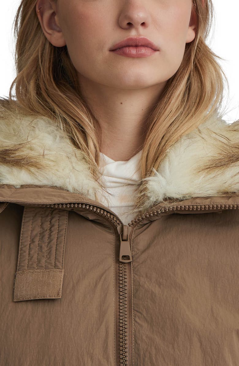 NVLT Faux Fur Lined Hooded Jacket, Alternate, color, Sand