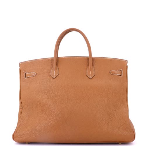 Pre-owned Hermes Hermes Birkin Handbag Brown Fjord With Gold Hardware 40 In Gold
