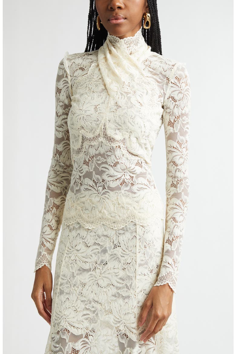 Twist Front Scalloped Lace Top, Alternate, color, IVORY