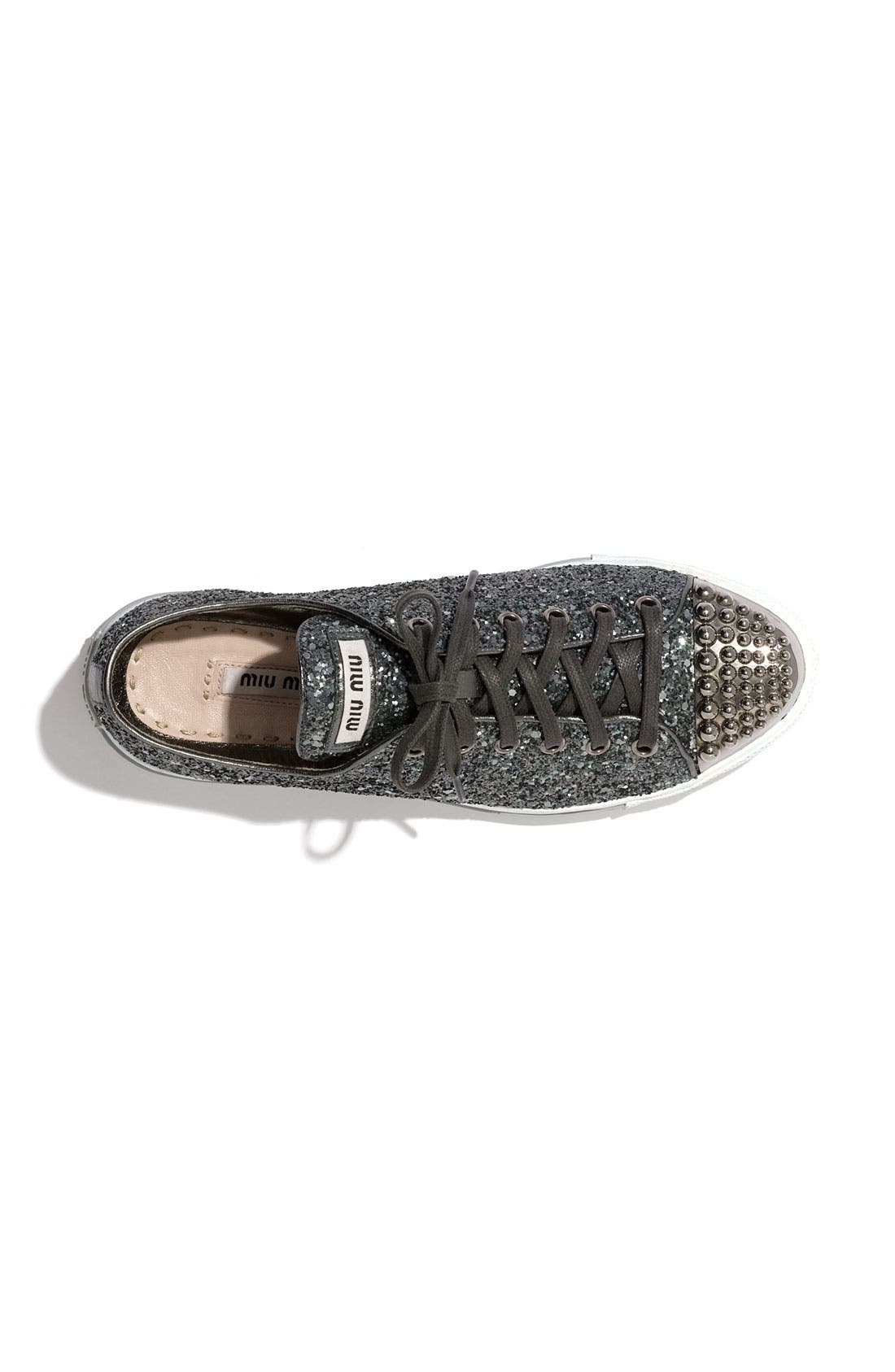 Miu Miu Glitter Sneaker, Alternate, color, 