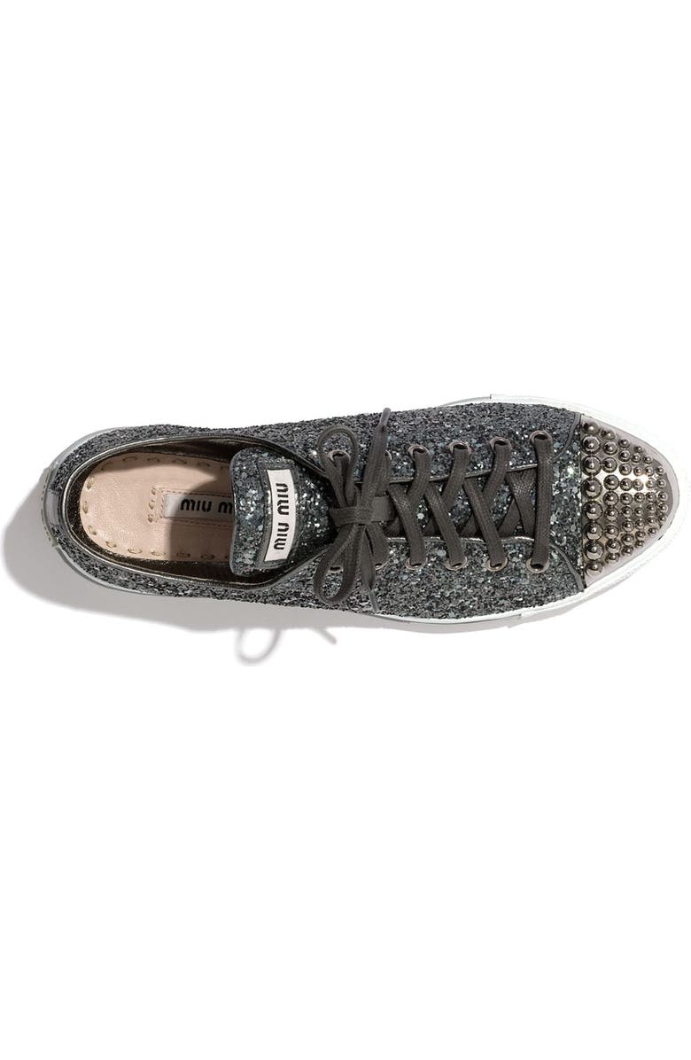 Miu Miu Glitter Sneaker, Alternate, color,
