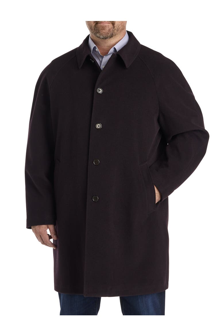 Big & Tall Kobler Overcoat, Alternate, color, WINE