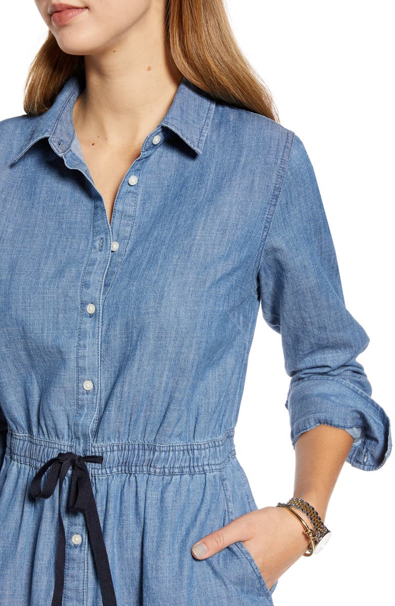 1901 Long Sleeve Chambray Shirtdress, Alternate, color,