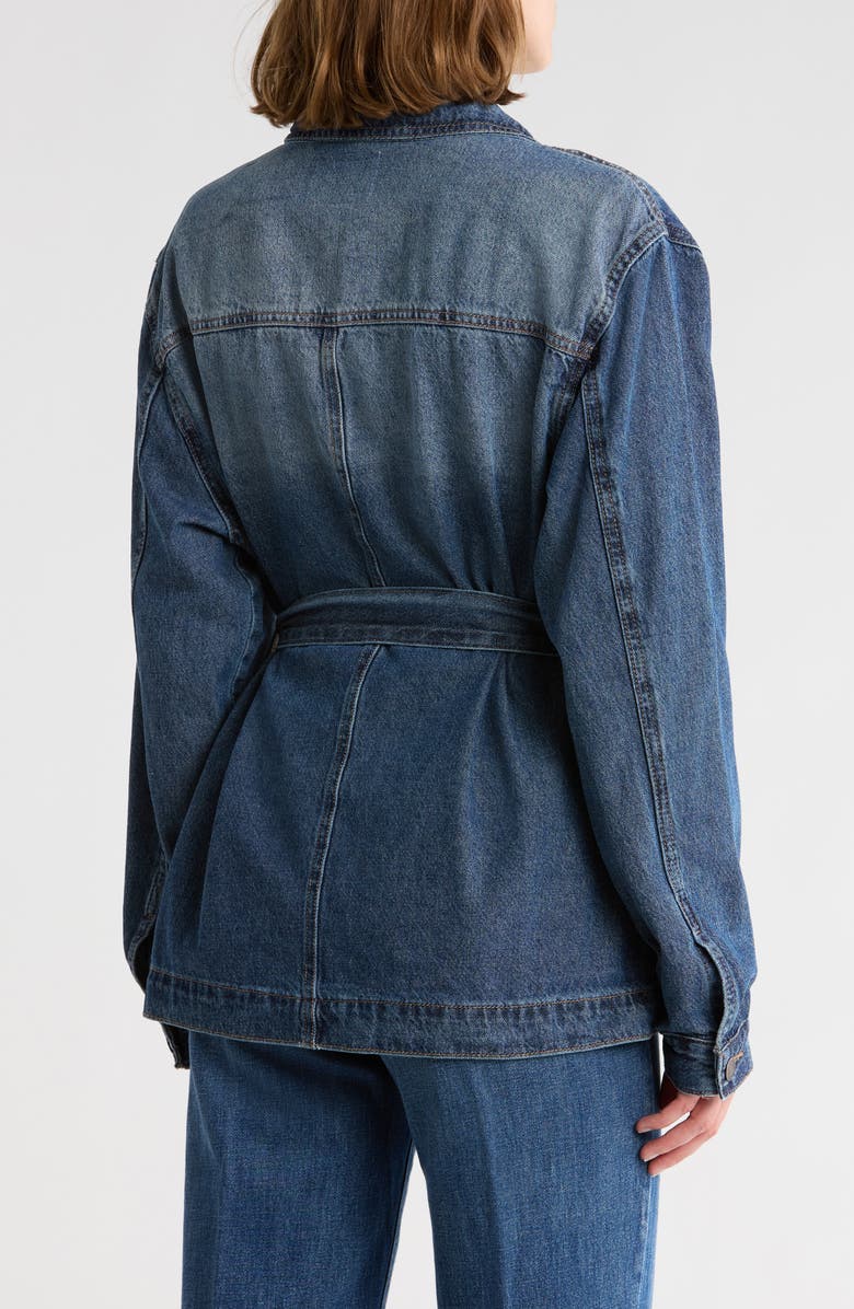 FLYING ANGEL Belted Denim Shacket, Alternate, color,