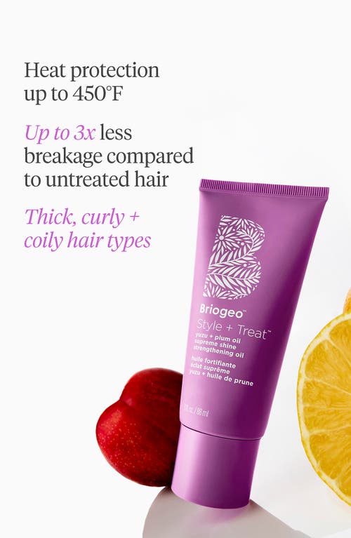 Briogeo Style + Treat Supreme Shine Strengthening & Styling Oil For Thick Hair 3 Oz/88 ml In Transparent