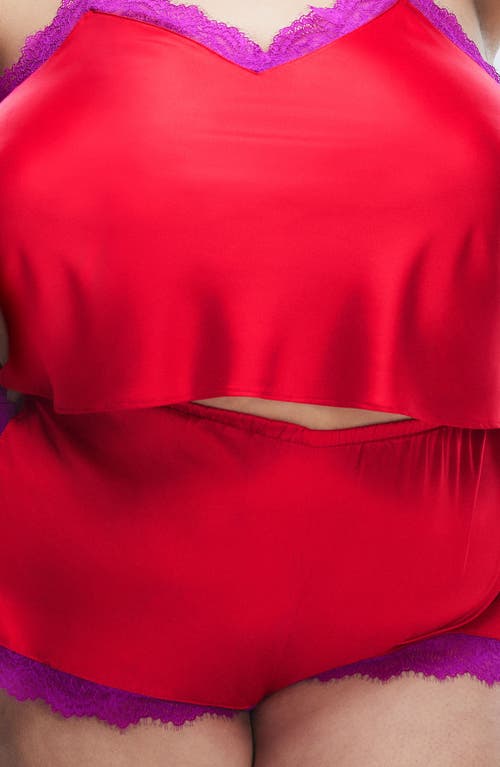 Savage X Fenty Fire Desire Lace Tap Shorts In Timeless Red