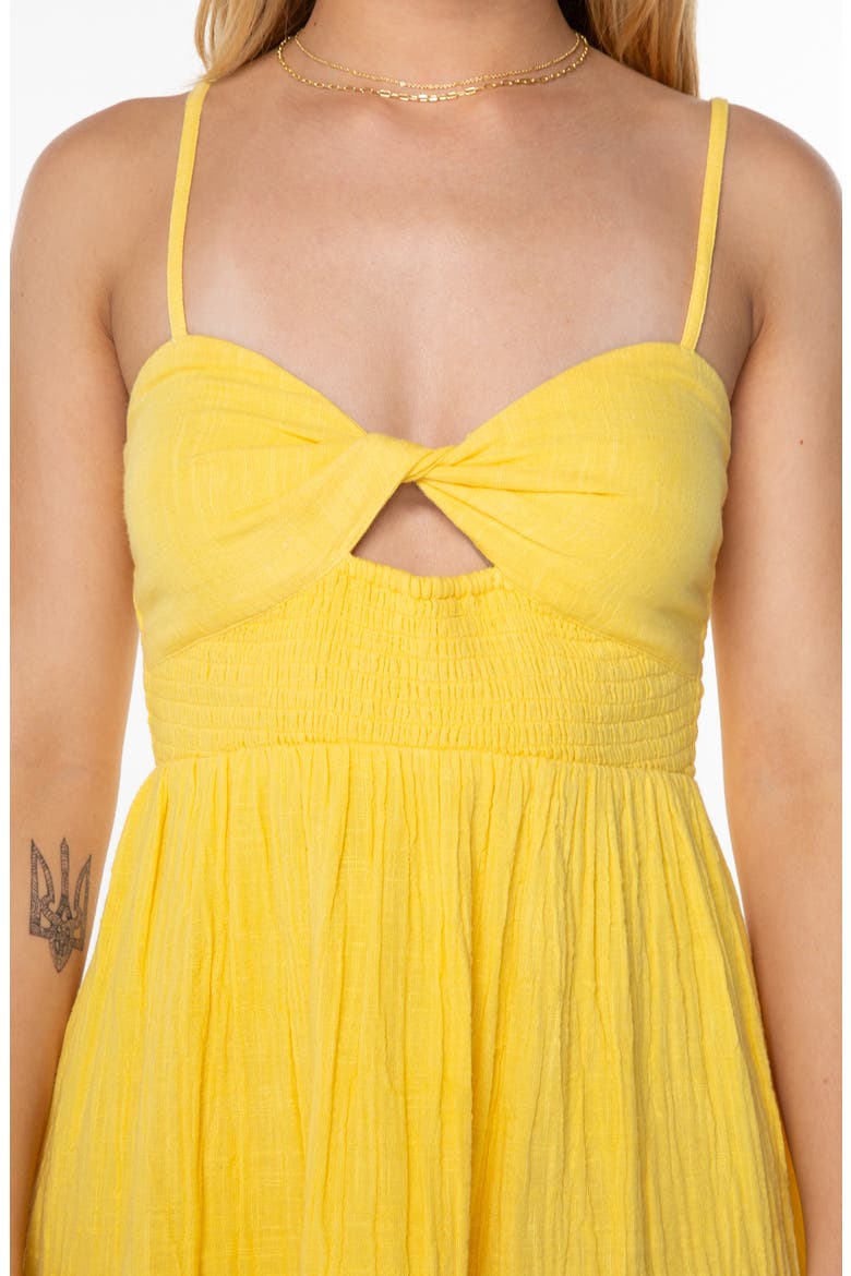 Sunruse Vibes Cutout Minidress, Alternate, color, MIMOSA SOLID
