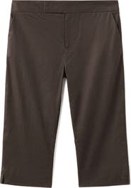 MANGO Stretch Linen & Cotton Capri Pants