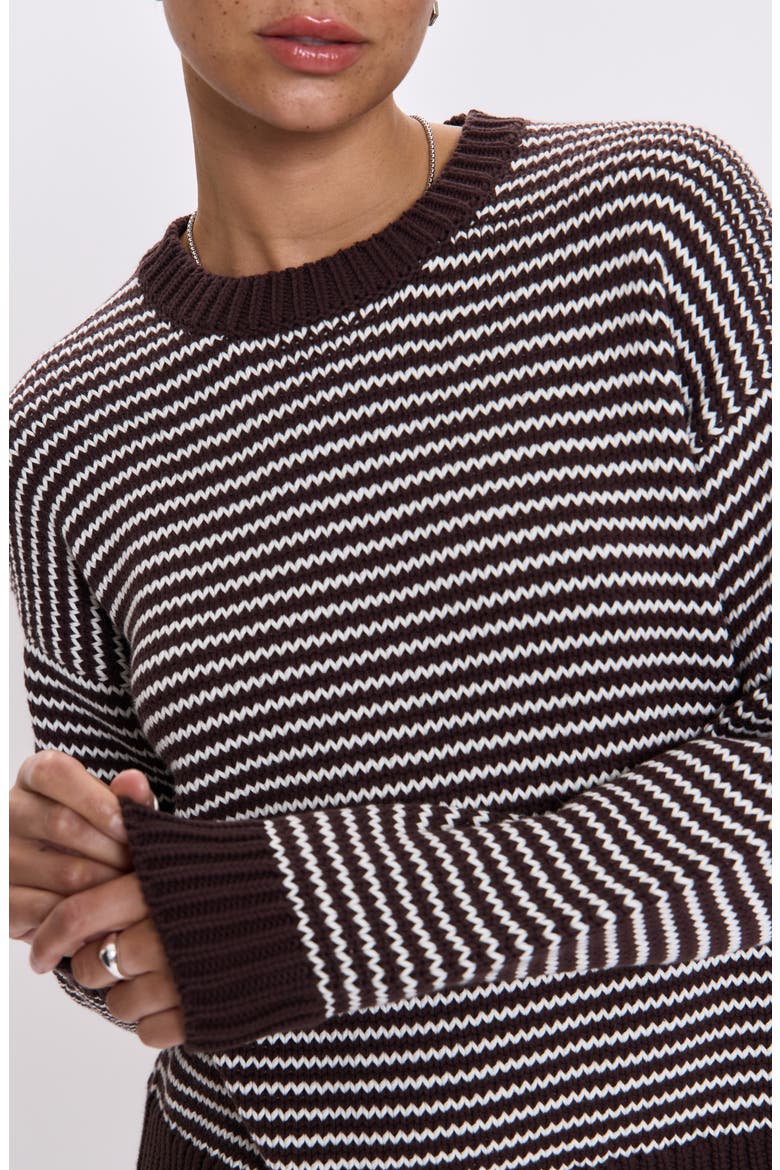 Aura Stripe Sweater, Alternate, color, MOCHA
