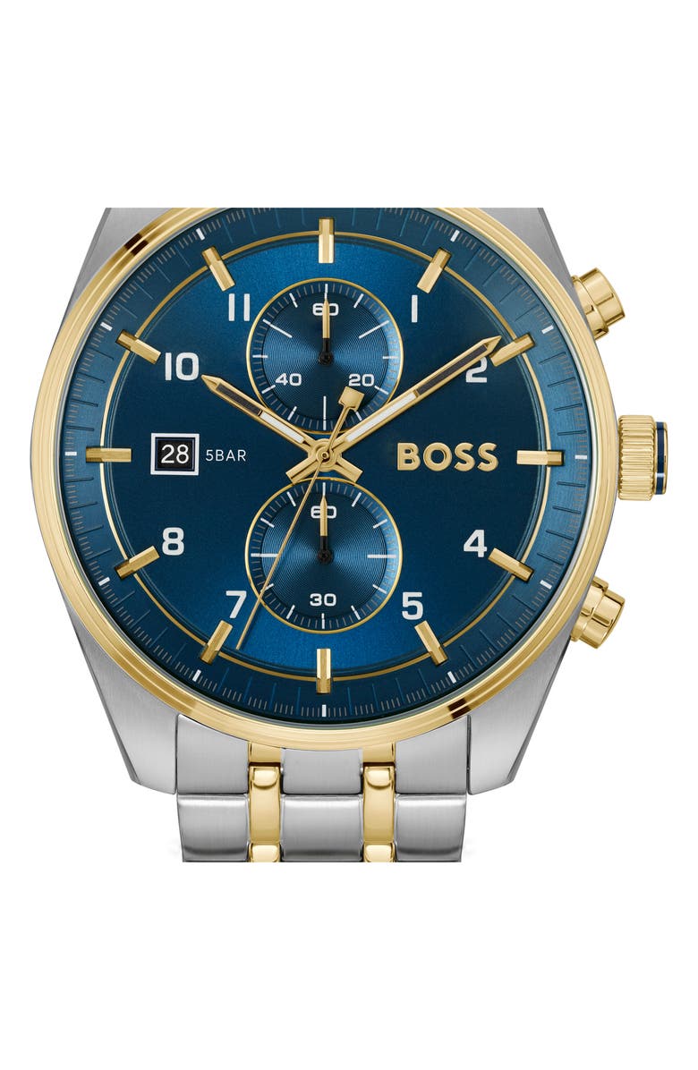 BOSS Skytraveller Chronograph Bracelet Watch, 44mm, Alternate, color, Blue