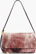 DONNA KARAN Velvet Flap Shoulder Bag