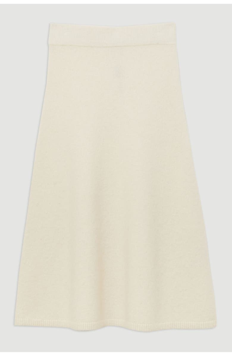 Karen Millen Alpaca Wool Fluffy Full Knit Skirt, Alternate, color, Ivory