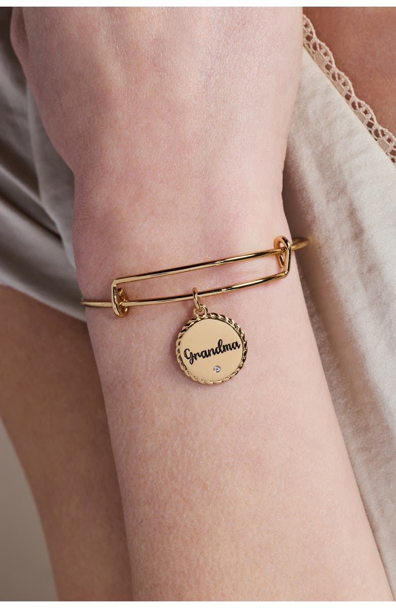 Alex and Ani Grandma 'Wise And Warm, Her Love Feels Like Home' Charm Bangle, Alternate, color, Gold