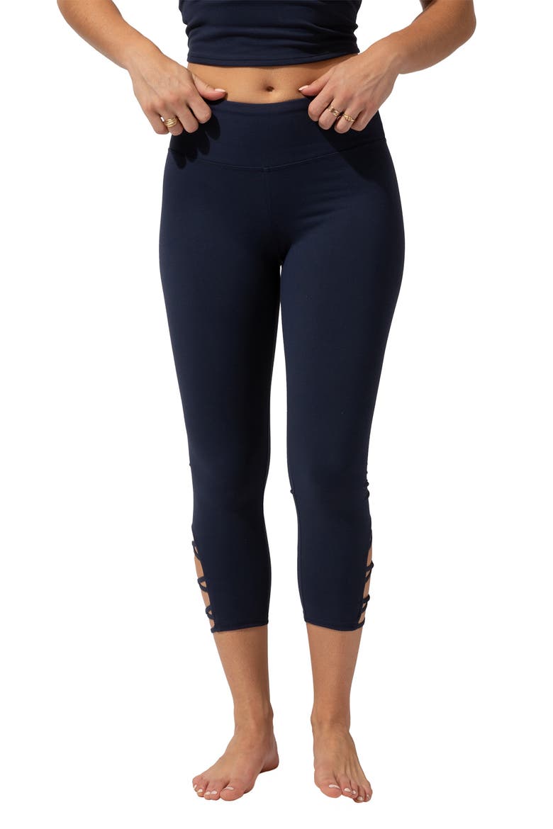 Crisscross Crop Leggings, Main, color, RAW DENIM