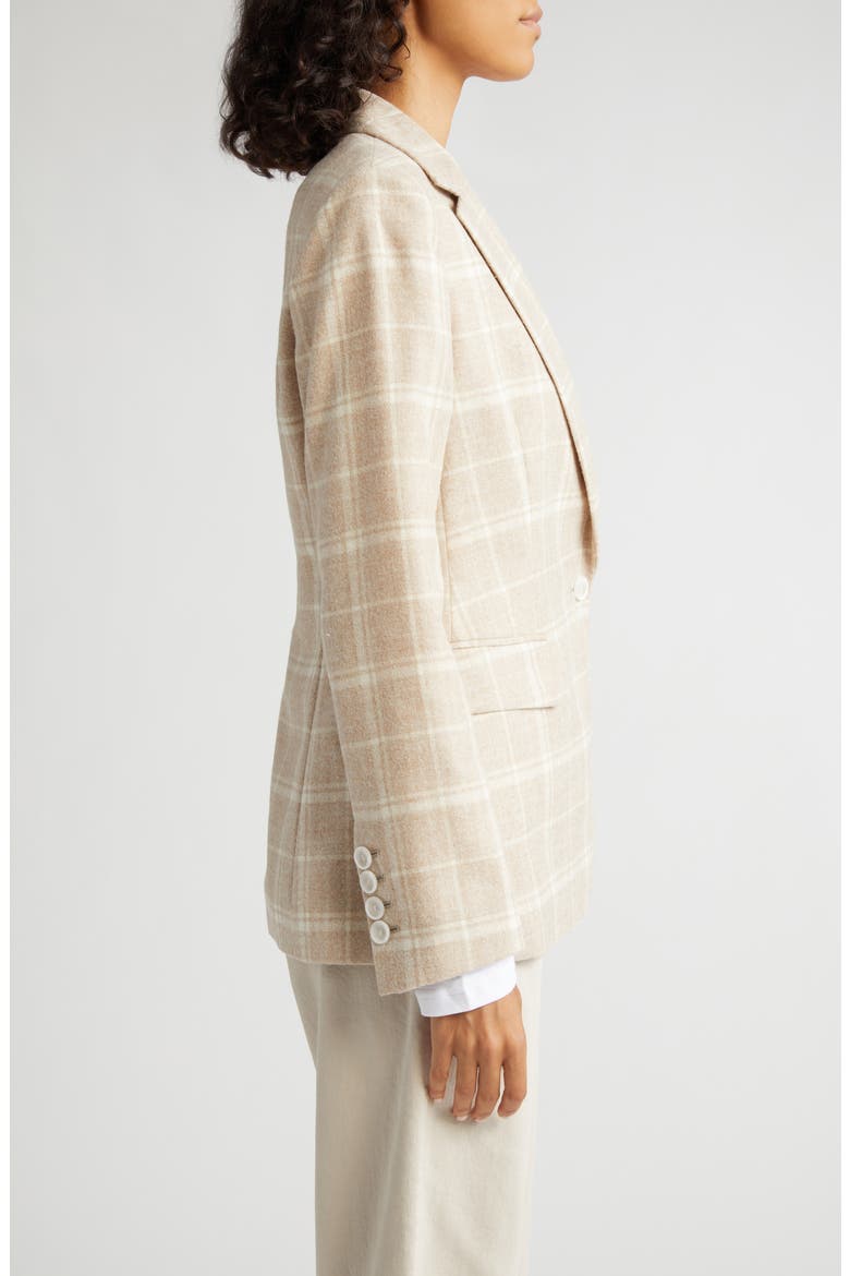 Plaid Wool Blend Blazer, Alternate, color, SABBIA