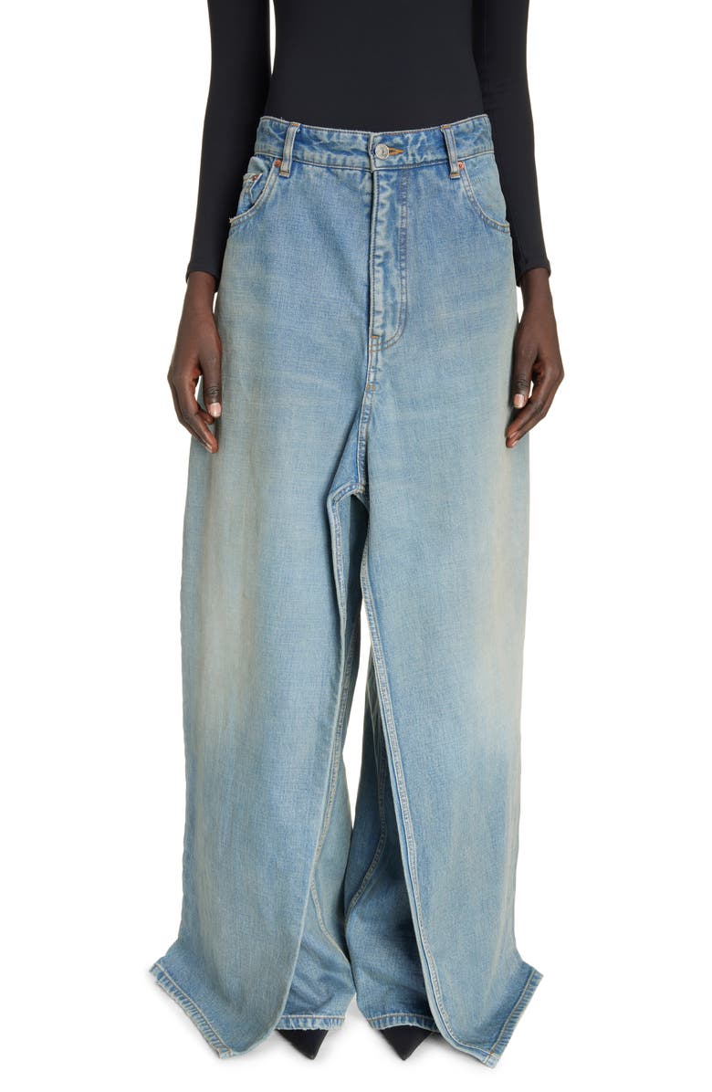 Balenciaga Double Leg Baggy Wide Leg Pants, Main, color, Blonde Ring