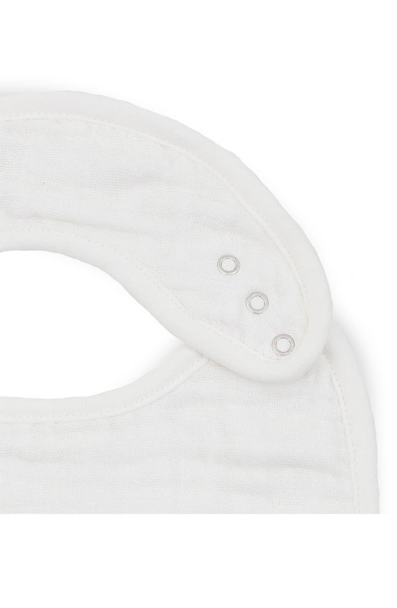 little unicorn 3-Pack Organic Cotton Muslin Bibs, Alternate, color, White