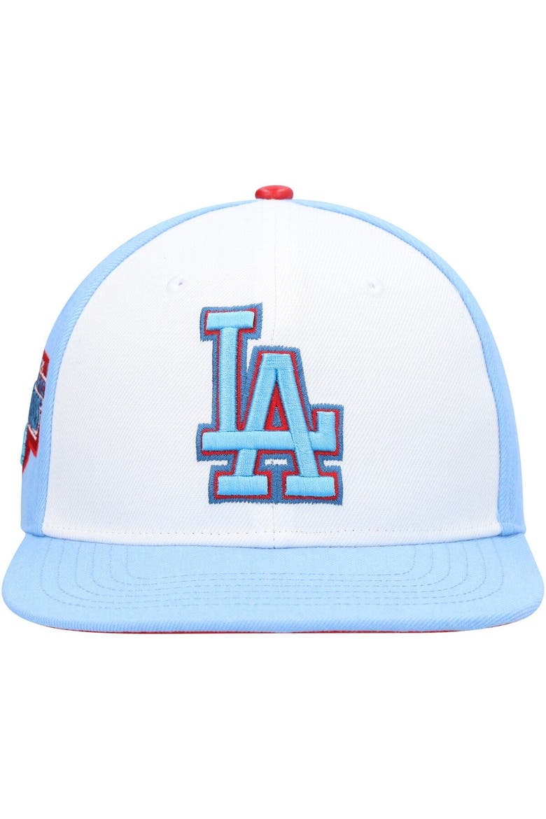 Men's Pro Standard  White/Light Blue Los Angeles Dodgers Blue Raspberry Ice Cream Drip Snapback Hat, Alternate, color, White