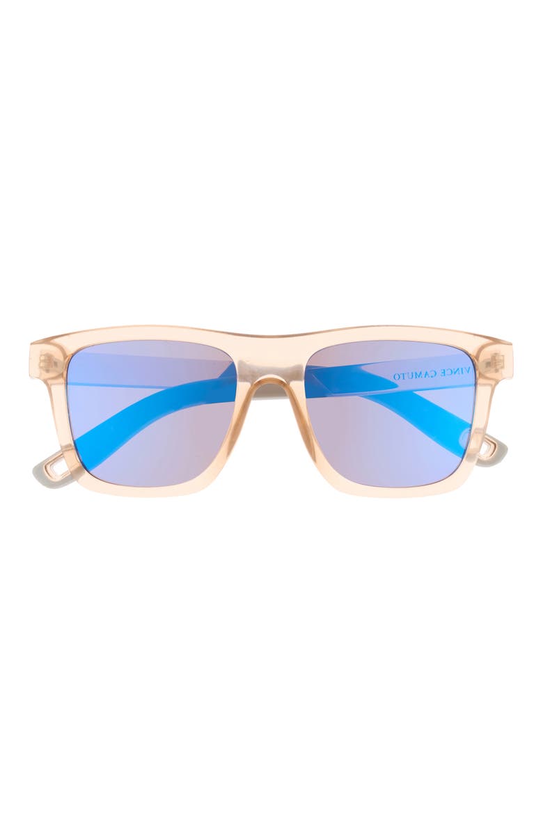 52mm Mirrored Square Sunglasses, Main, color, BROWN
