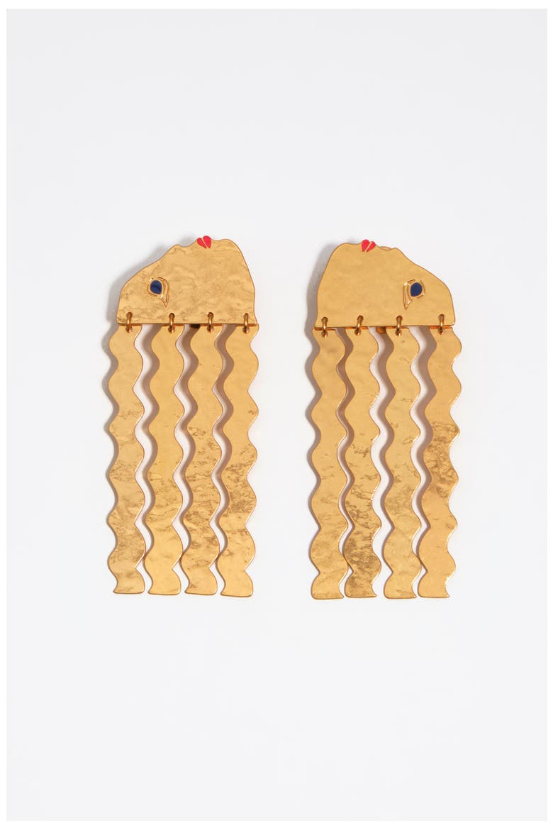 Matte Silhouette Earrings, Main, color, GOLD