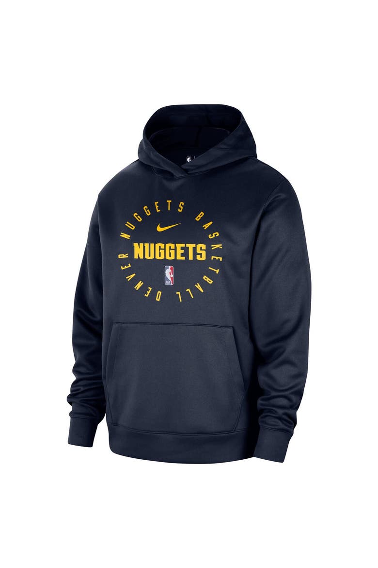 Men's Nike Navy Denver Nuggets 2024/25 Spotlight On-Court Practice Performance Pullover Hoodie, Alternate, color, Navy