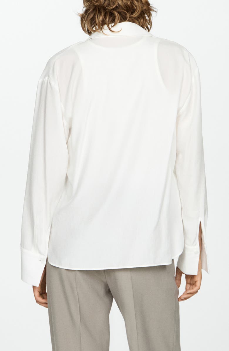 MANGO Fluid Button-Up Shirt, Alternate, color, Off White