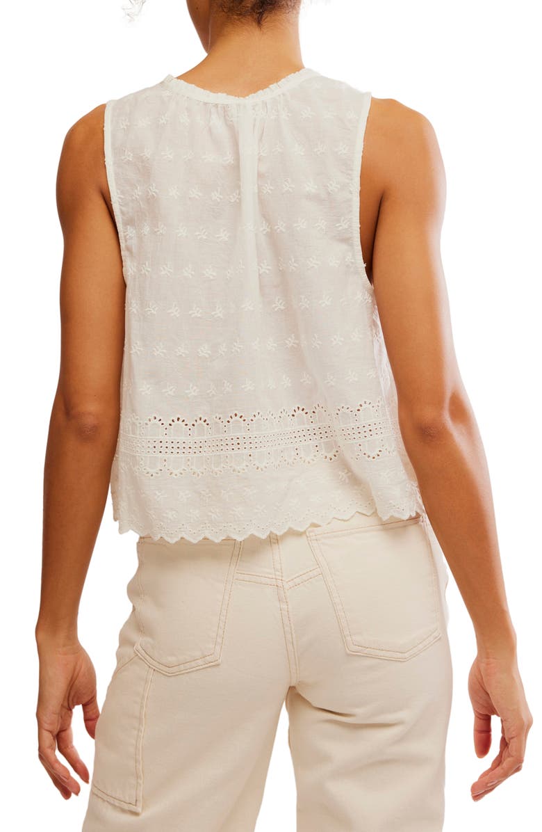 Free People Marina Eyelet Tank, Alternate, color, Clean Ivory