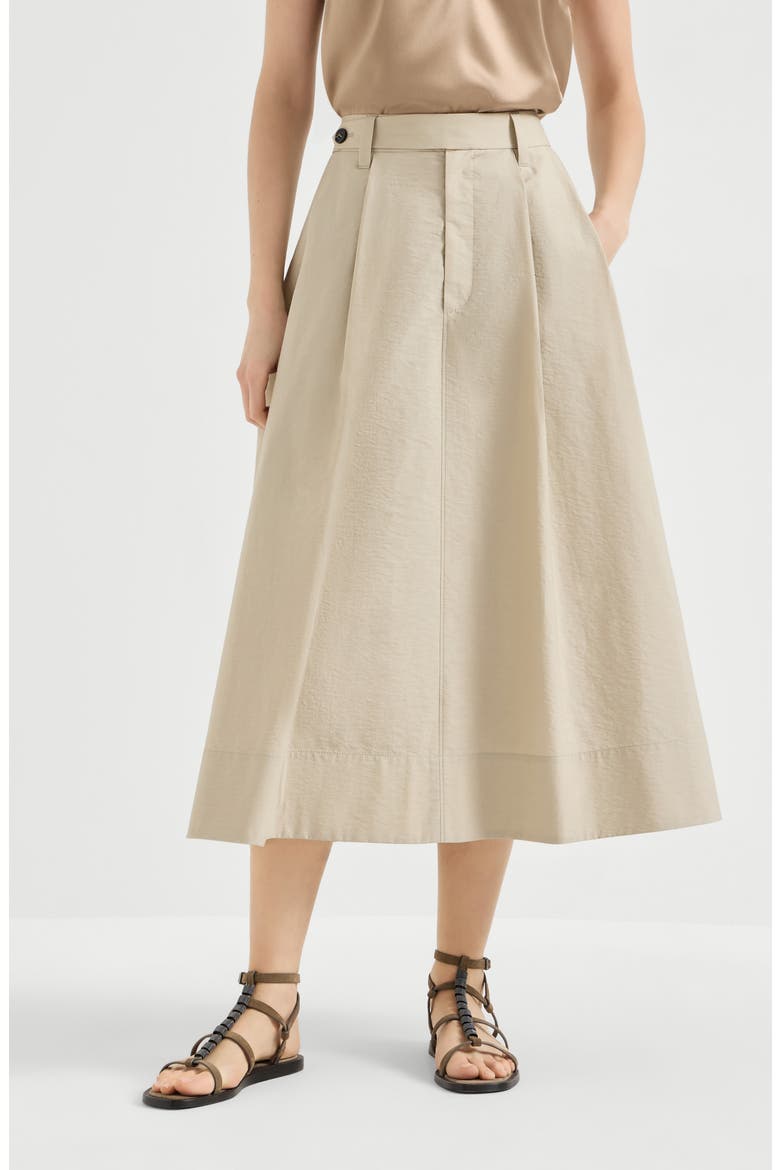 Sartorial skirt with monili, Main, color, Beige