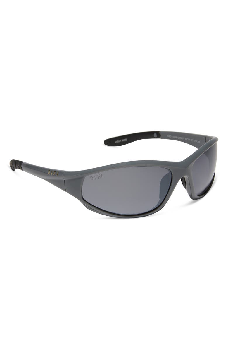 DIFF Lightning 64mm Oval Sunglasses, Alternate, color, Slate Grey