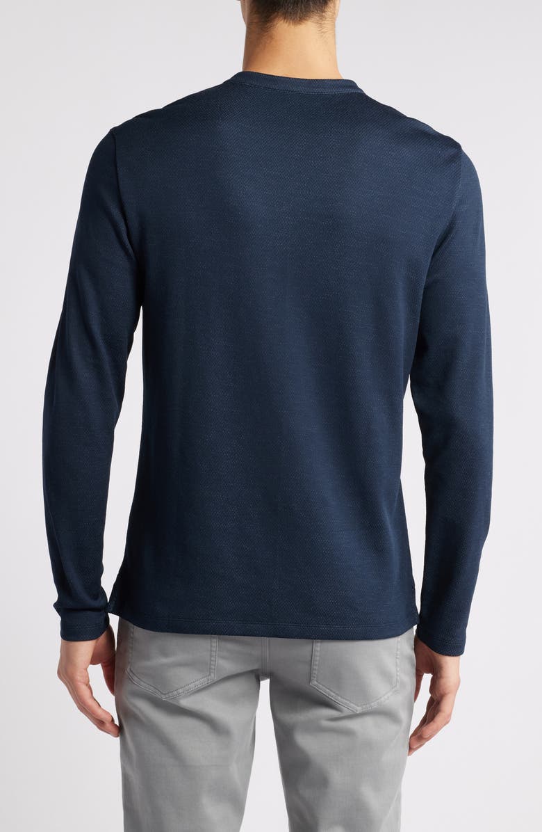 Robert Barakett Elgin Double Knit Mesh Henley, Alternate, color, Navy