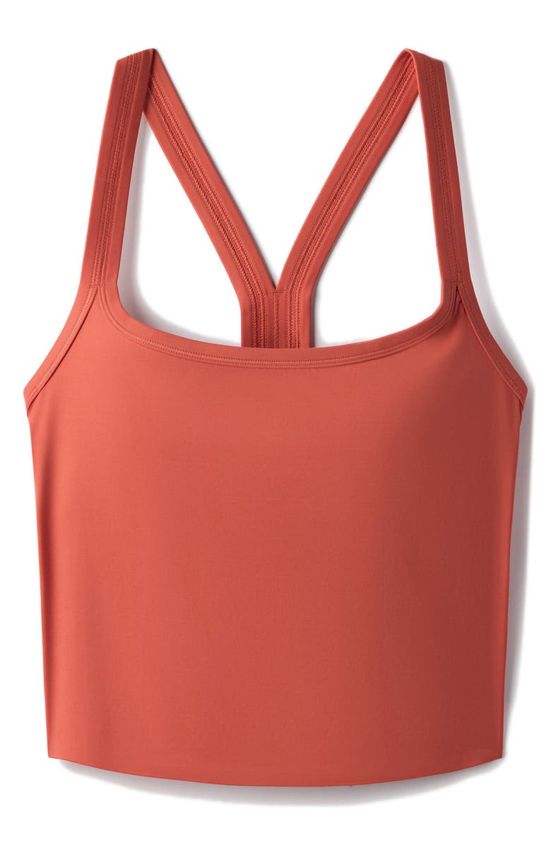 Rhone Serene Shelf Bra Crop Tank, Alternate, color, Sienna Red