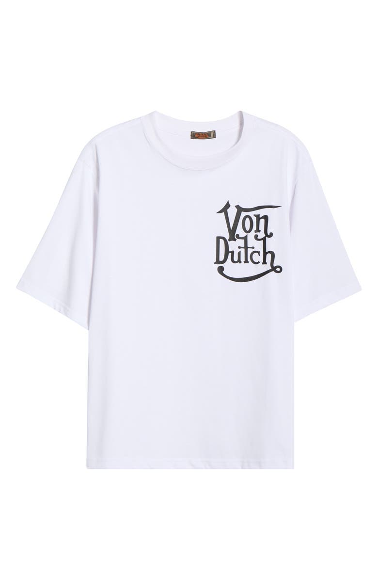 Von Dutch Logo Cotton Blend Graphic T-Shirt, Alternate, color, Bright White