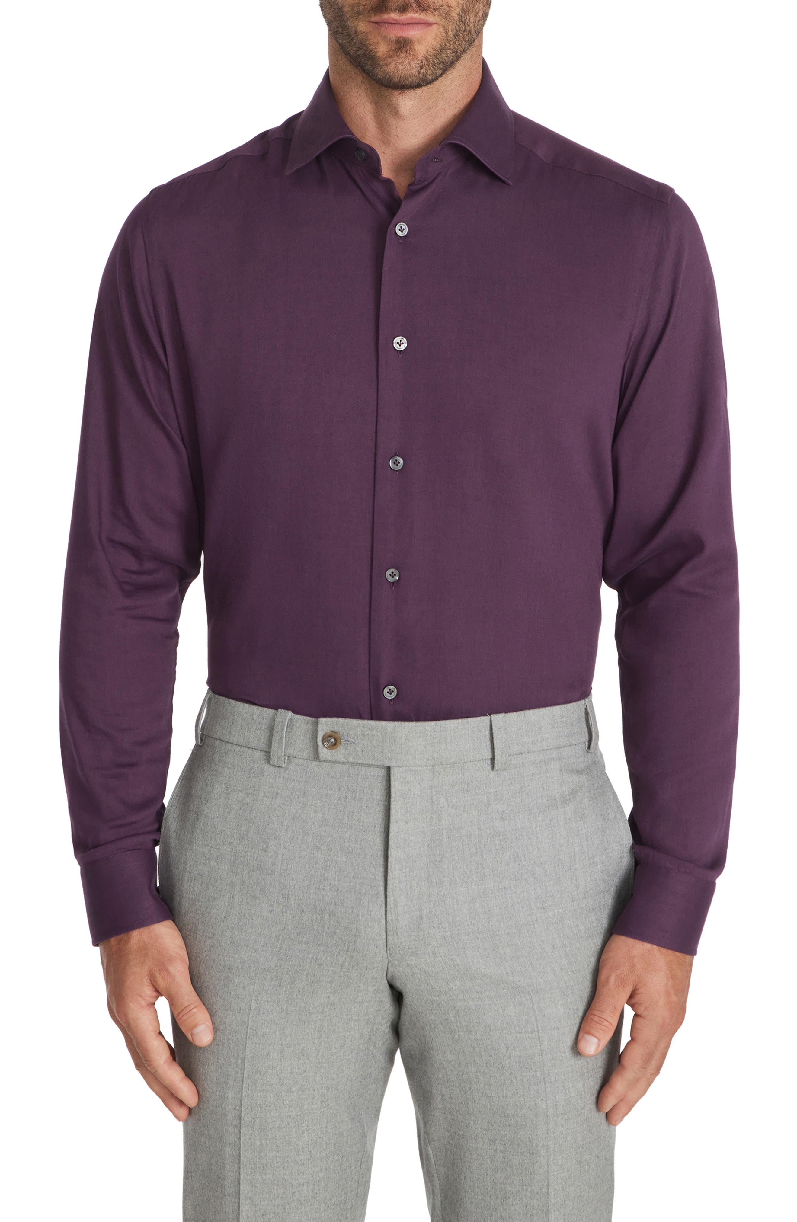 Jack Victor Aurelio Cotton & Silk Blend Dress Shirt