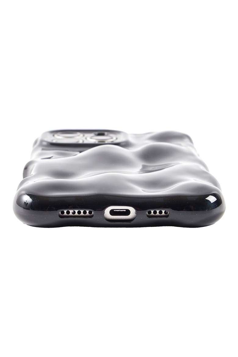 Glossy Black Bubbles iPhone 16 Pro Case, Alternate, color, BLACK