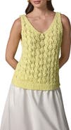 Donna Karan New York Double V-Neck Open Stitch Sweater Vest