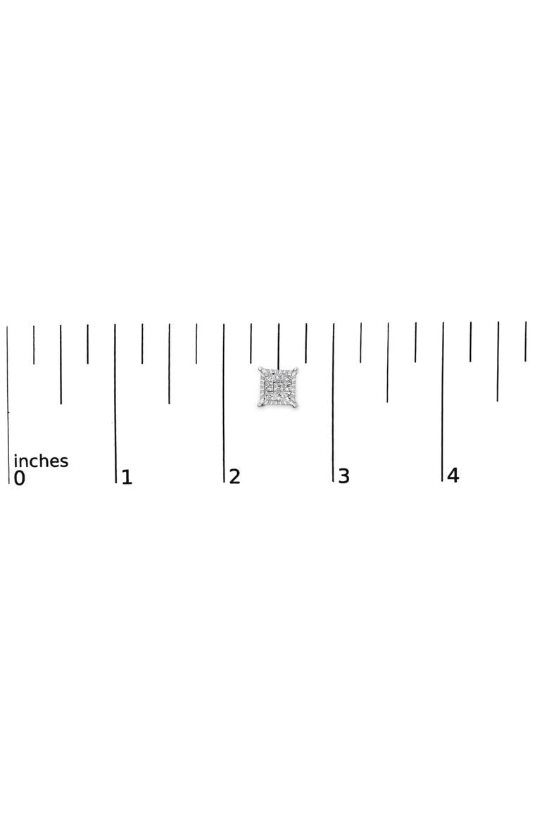 Sterling Silver 1.0 Cttw Princess Diamond Composite Square Stud Earrings, Alternate, color, Silver