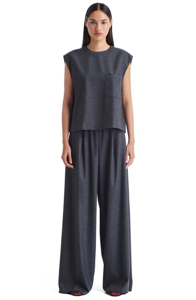 TWP Wool & Cashmere Blend Muscle T-Shirt, Alternate, color, Charcoal