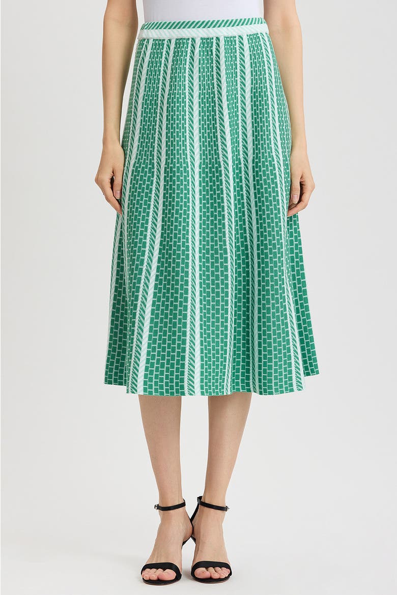 Roadmap Pattern Soft Knit Midi Skirt, Main, color, Kelly Green/Eucalyptus/Ivory
