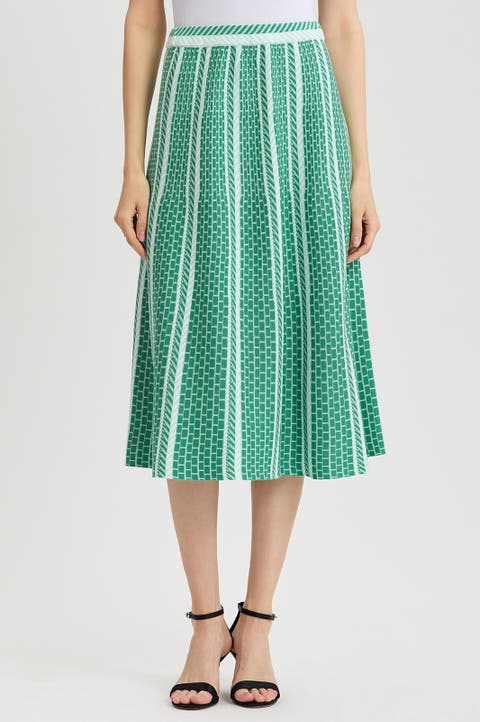 Roadmap Pattern Soft Knit Midi Skirt